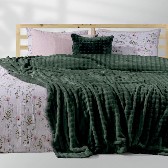 Lino Home Kvall Double Pique Blanket 220x240 cm Olive