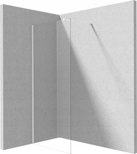 Deante Σταθερό Πλαϊνό Ντουζιέρας 110x195cm Clear Glass Bianco 5907650881704