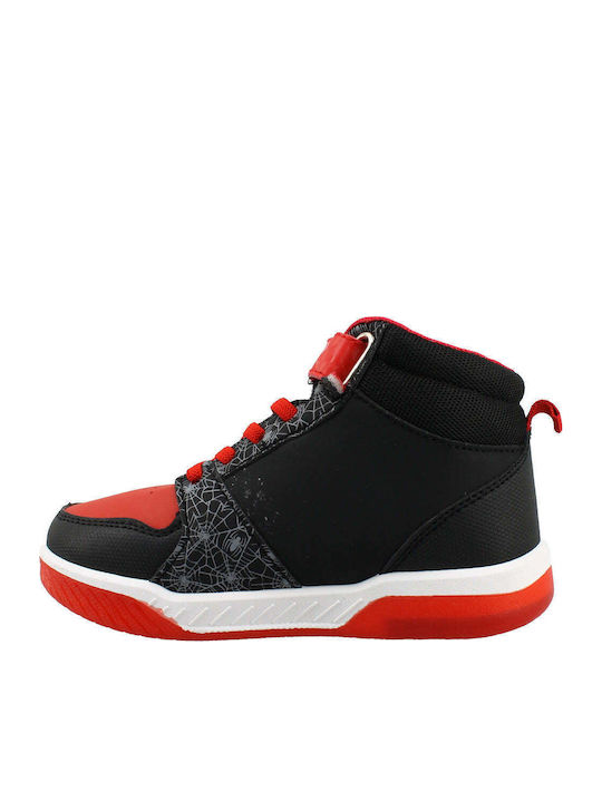 Παιδικά Sneakers High με Φωτάκια Κόκκινα