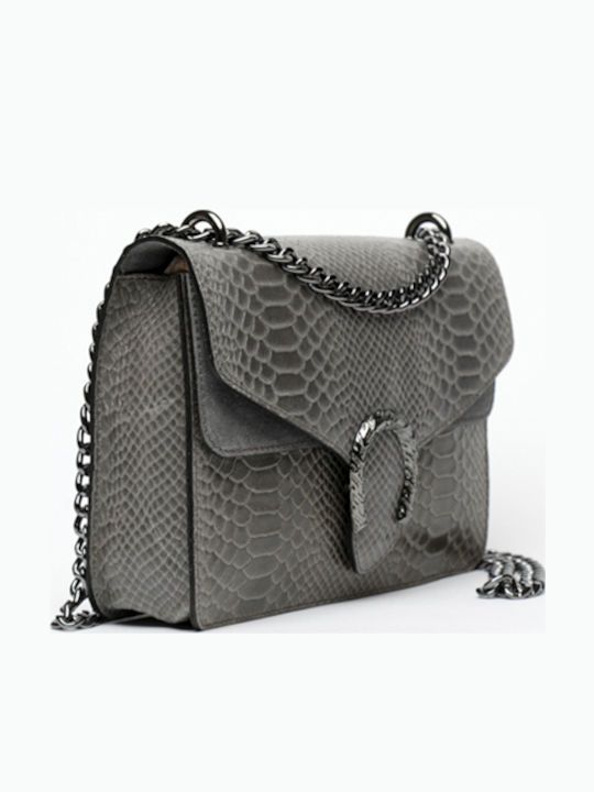 Leather Women's Shoulder Bag Suede Grey