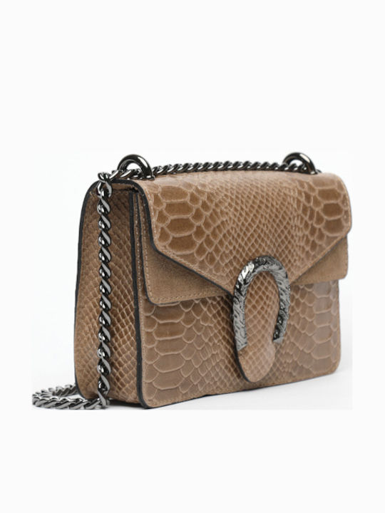 Pink Suede Leather Women's Shoulder Bag