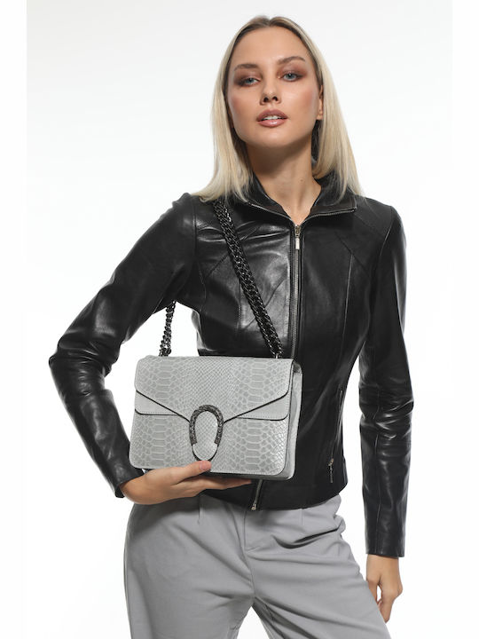 Blue Suede Leather Women's Shoulder Bag