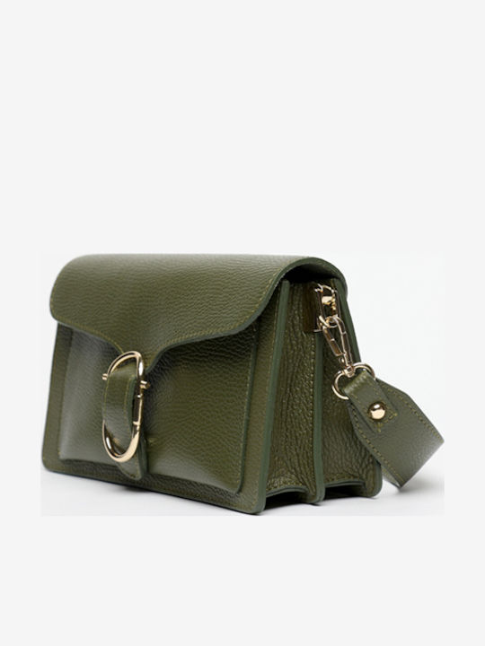 Leather Women's Shoulder Bag Khaki