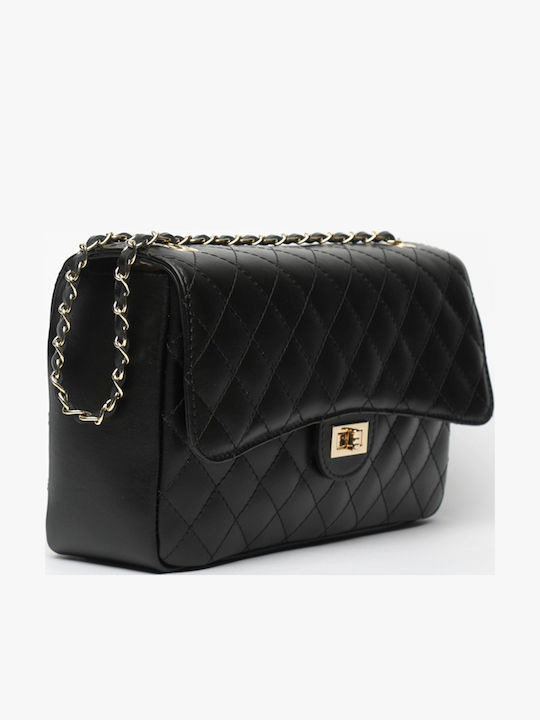 Black Leather Women's Shoulder Bag