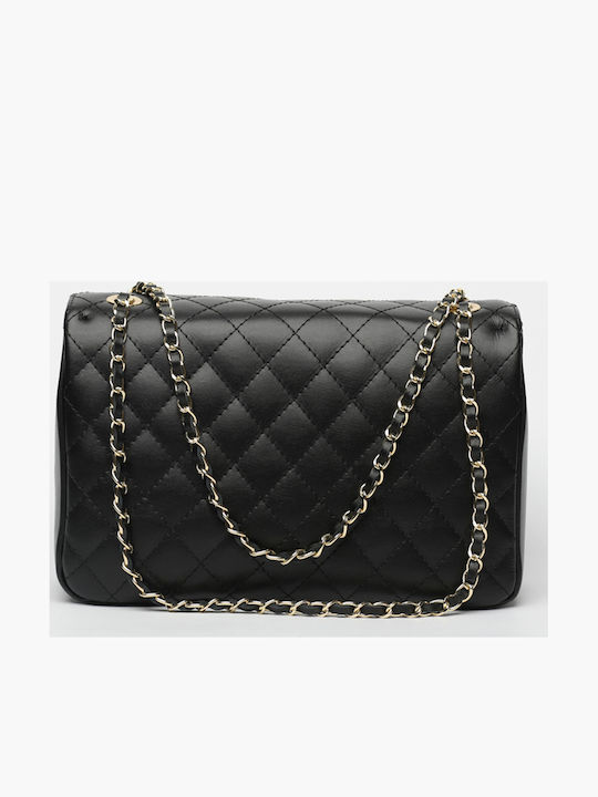 Black Leather Women's Shoulder Bag