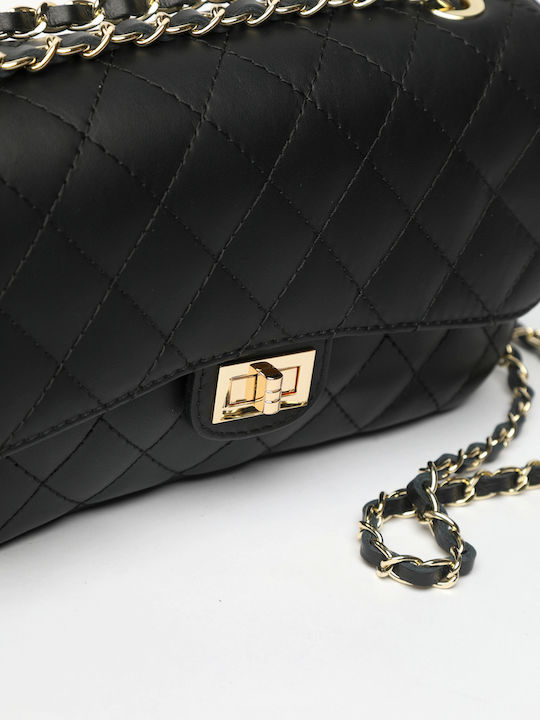 Black Leather Women's Shoulder Bag