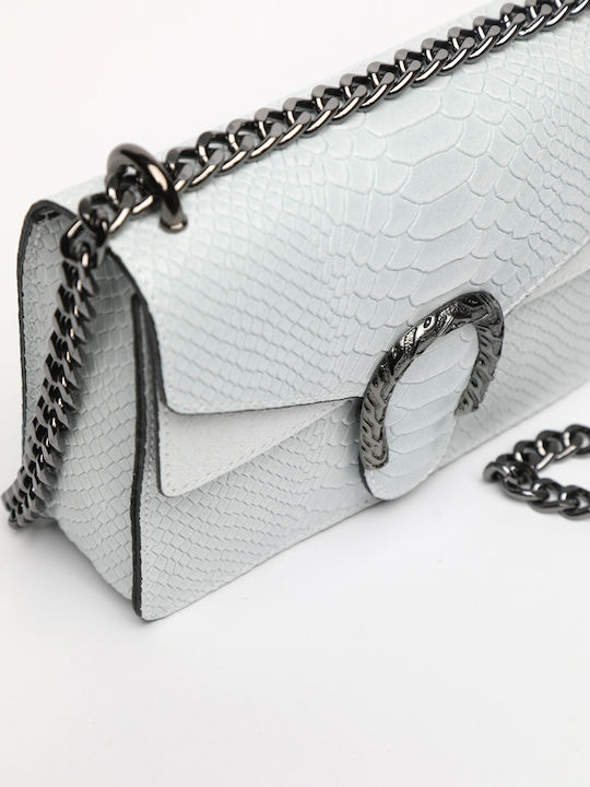 White Leather Women's Shoulder Bag Suede