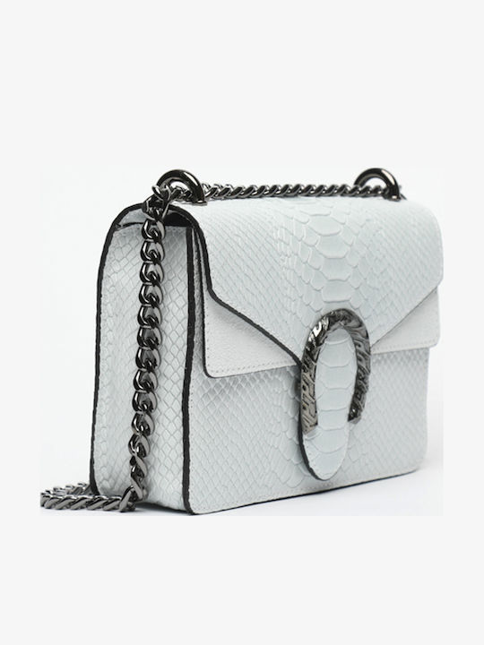 White Leather Women's Shoulder Bag Suede