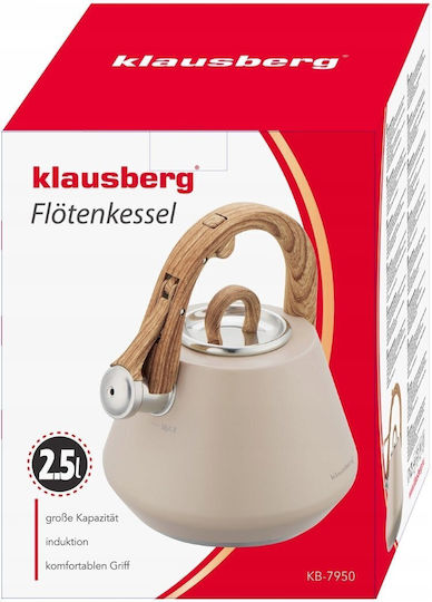 Klausberg Неръждаем бежов електрически чайник 2500 ml