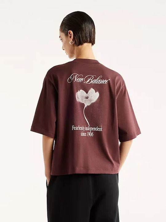 New Balance Pressed T-Shirt in Burgunderrot