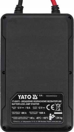 Yato Demaror Portabil Pentru Bateria Automobilului și Motocicletei 1600A 12V