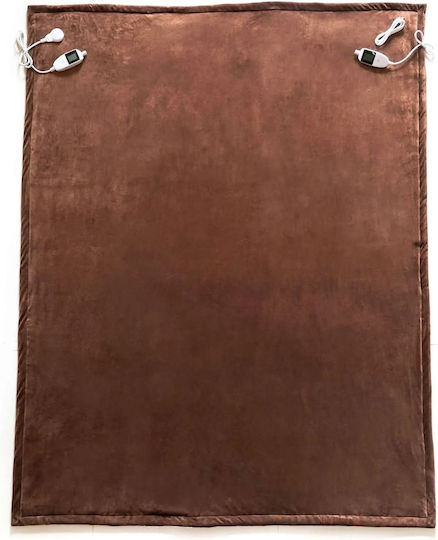 Kraft World ELEB-160 Brown Double Washable Electric Blanket Brown 140W 180x160cm