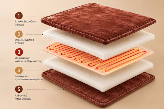 Kraft World TKSH-3 Brown King Size Washable Electric Blanket Brown 280W 200x180cm