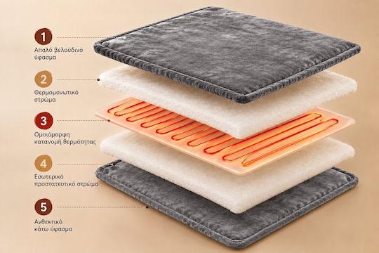 Kraft World TKSH-3 Grey Double Electric Blanket Washable Grey 280W 200x180cm