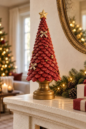 Weihnachtlicher Dekorationsbaum 36 cm Rot