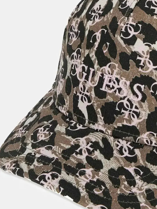 Унисекс шапка Guess в цвят каки