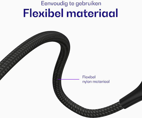 Buddi Flex USB-A към Lightning кабел 12 W Черен