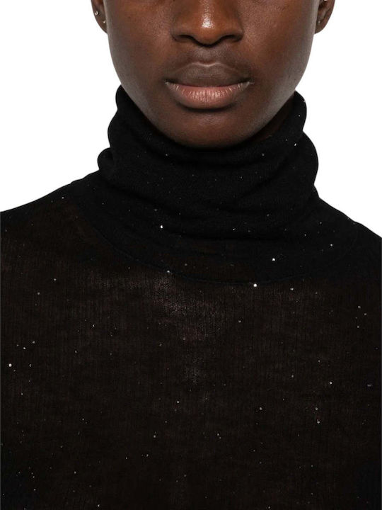 Women's Black Turtleneck Sweater