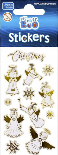 Sticker Boo Χριστουγεννιάτικα Αυτοκόλλητα με Σχέδιο Νιφάδων και Άγιου Βασίλη 66x180εκ.