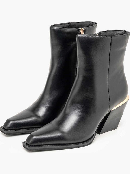 Black Leather Women's Ankle Boots