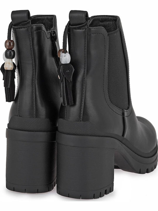 Women's Chelsea Ankle Boots with Mid Heel Black