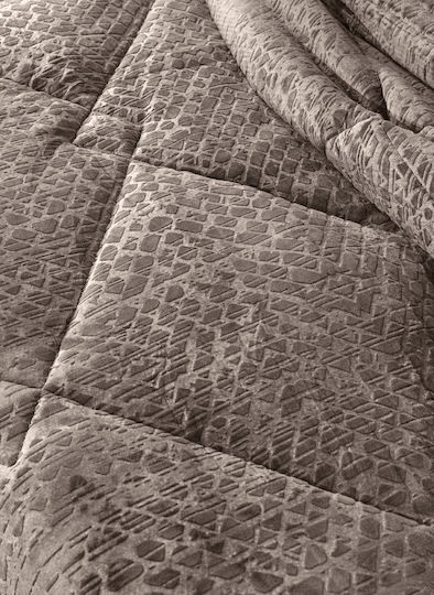 Guy Laroche King Size Sherpa Comforter 260x240 cm Surreal Cocoa
