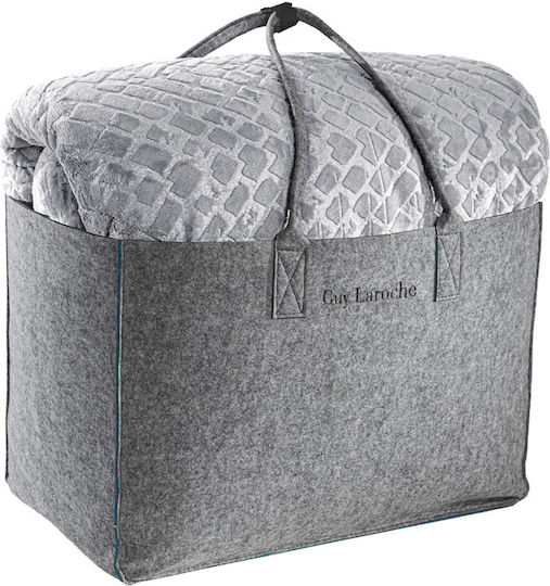 Guy Laroche Sherpa Comforter Set Single 160x240cm Surreal Silver 530 GSM