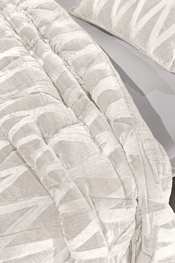 Guy Laroche Zadic Ivory Sherpa Comforter Set Single 160x240cm 530 GSM