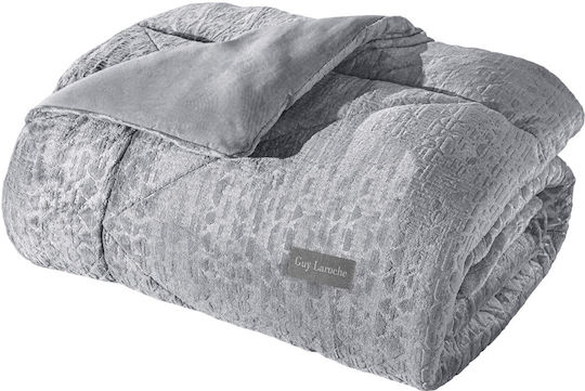 Guy Laroche Sherpa Comforter Set Single 160x240cm Surreal Silver 530 GSM