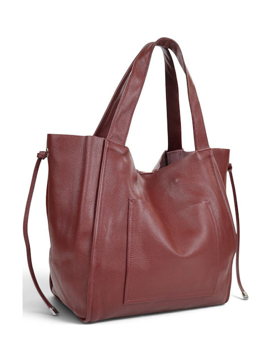 Burgundy Leather Women's Shopper Bag