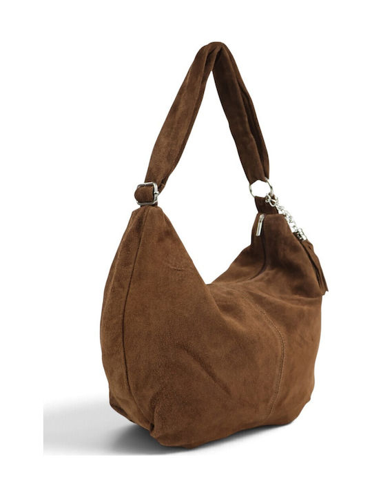 Leather Women's Shoulder / Crossbody Bag Suede Taupe