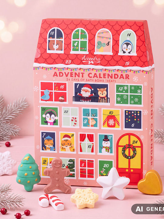 Calendar Advent cu bombe de baie 24 bucăți