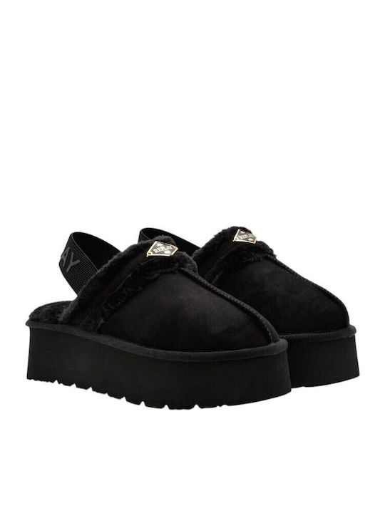 Chic Winter Women's Slippers Black