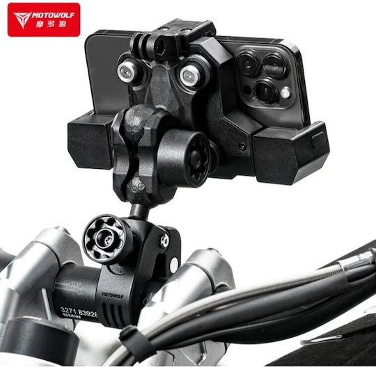 Motowolf Mdl2828 Βάση Κινητού Μοτοσυκλέτας με Ρυθμιζόμενο Βραχίονα για το Τιμόνι