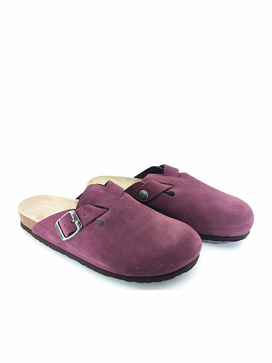 Anatomic Leather Clogs Women's Slippers Burgundy