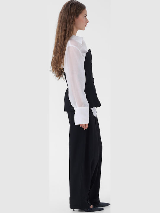 Evelina Women's Fabric Trousers Black