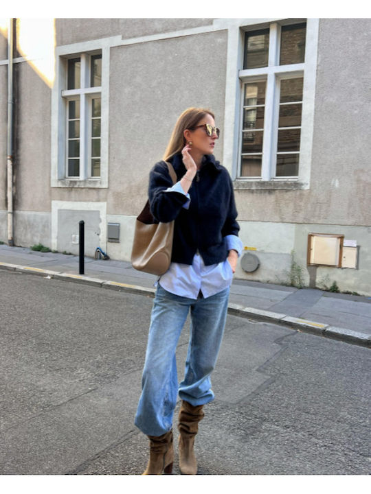 Cardigan Tricotat pentru Femei Salute Navy