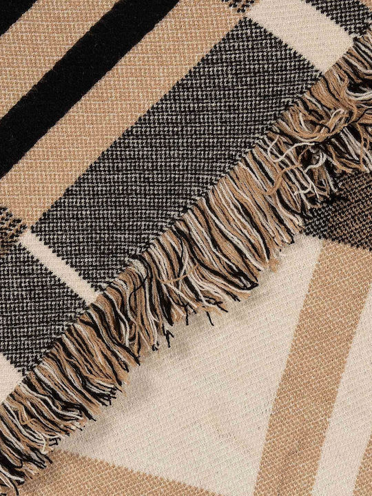 Gestricktes Damen-Poncho in Beige