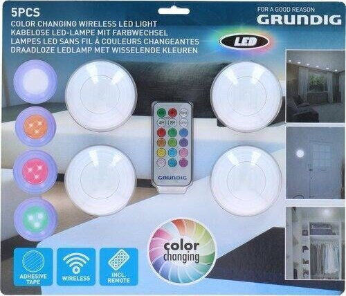 Grundig LED Emergency Light with Battery Power Source and Remote Control 4 Pieces