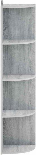 Corner Bookcase Grey Sonoma 41.5x41.5x143 cm