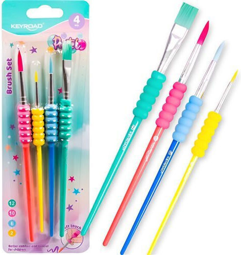 Keyroad Set de Pensule pentru Pictură Nr. 12 / Nr. 10 4 Buc