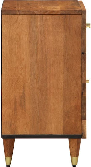 Wooden Bedside Table Brown 50x33x60cm