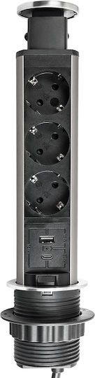 Spacetronik Triple Power Socket Black