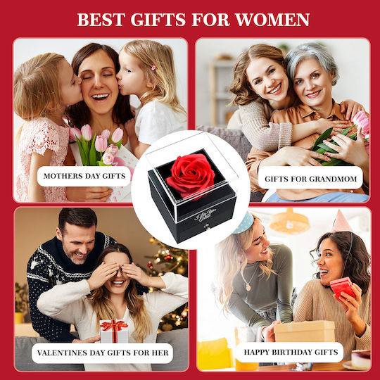 Eternal Rose Necklace Box “I Love You” 100 Languages Purple