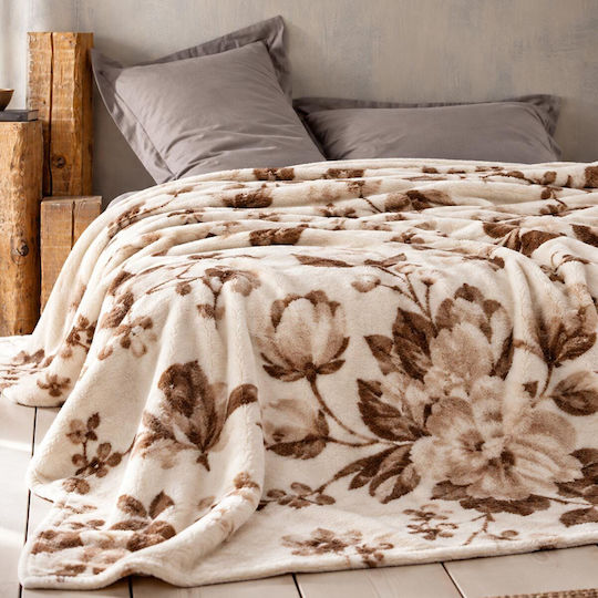 Chios Hellas Double Blanket 200x220cm Brown 35284-BROWN