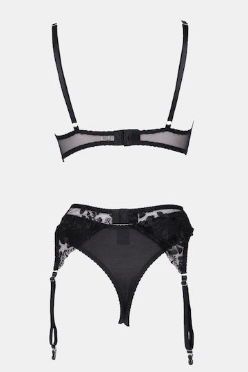 Dessous-Set Straps Strümpfe & Handschuhe Schwarz
