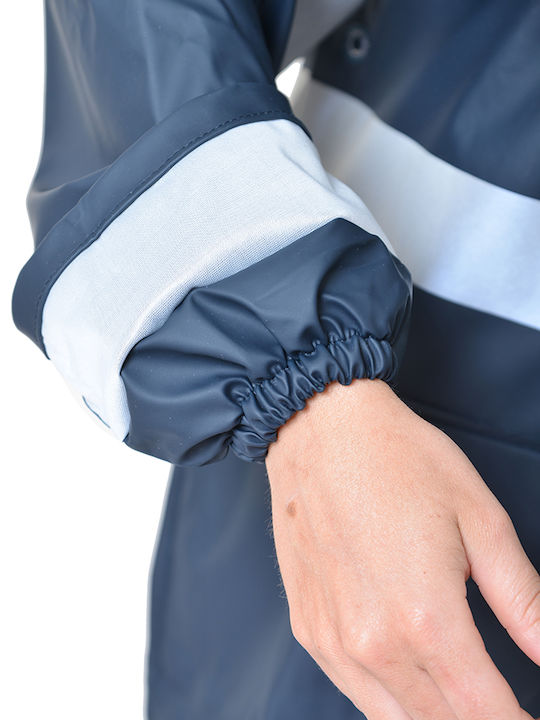 Ergosafety Costum de Ploaie din PU cu Benzi Reflectorizante