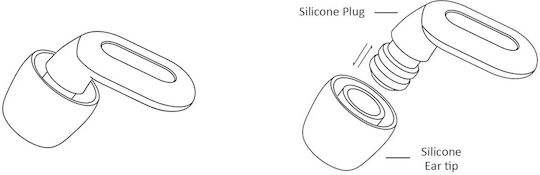 Saccater Earplugs in White Colour 2 Pieces