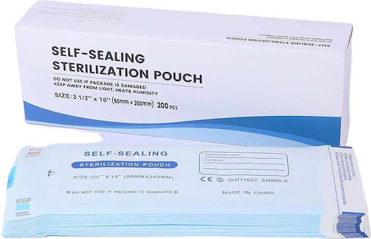 WD Selbstklebende Sterilisationsbeutel 90 x 260 mm 200 Stück