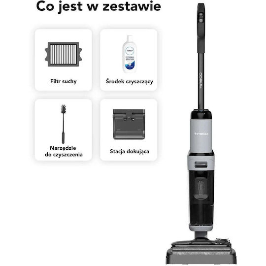 Tineco Floor One i5 Stretch Plus Акумулаторна Вертикална Прахосмукачка 25.2V Черна